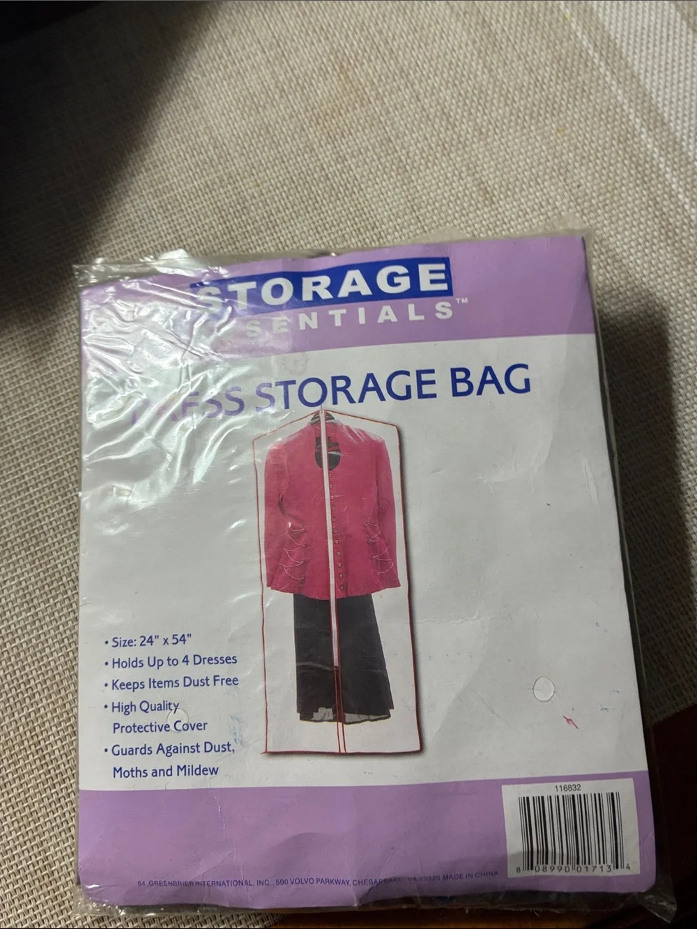 Pink Dress Storage Bag - Dust-Resistant Garment Cover